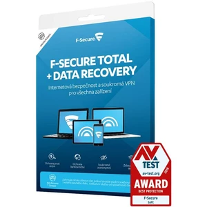 Software F-Secure TOTAL DR - FAMILY, 5 zařízení / 1 rok; Data Recovery 1 zařízení / 1 rok, krabička (FCFTBR1N005X2_K) softvér • predplatné pre 5 zaria
