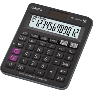 Casio MJ-120DPLUS stolná kalkulačka čierna Displej (počet miest): 12 solárny pohon, na batérie (š x v x h) 126.5 x 28.6