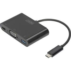 Digitus DA-70854 USB / VGA adaptér [1x USB-C ™ zástrčka - 1x VGA zásuvka, USB 3.2 gen. 1 zásuvka A, USB-C ™ zásuvka] čie