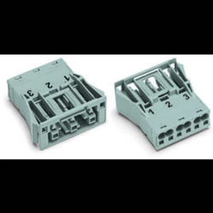 Síťový konektor WAGO zásuvka, rovná, počet kontaktů: 3, 25 A, 250 V, šedá, 100 ks