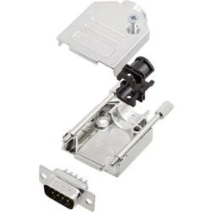 Sada D-SUB kolíkové lišty encitech DTZK09-DMP-K, 180 °, pólů 9, pájecí kalíšek, 1 sada