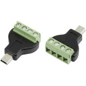 USB konektor se šroubovým přípojem zástrčka, rovná TRU COMPONENTS MN-USB4M Mini USB konektor typ: B, 1 ks