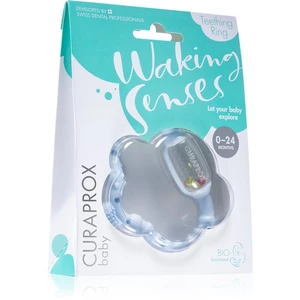 Curaprox Baby Waking Senses kousací kroužek s masážním kartáčkem a chrastítkem 1 ks