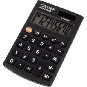 Citizen Office SLD-200NR kapesní kalkulačka černá Displej (počet míst): 8 solární napájení, na baterii (š x v x h) 60 x 10 x 98 mm