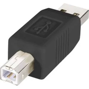 USB adaptér Renkforce 1x USB 2.0 zástrčka ⇔ 1x USB 2.0 zástrčka B, černá, pozlacený