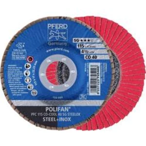 Vějířovitý brusný kotouč PFERD PFC 115 CO-COOL 40 SG STEELOX 67760415, Ø 115 mm/