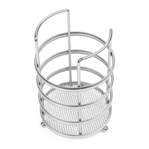 11X17cm Round Tableware and Chopstick Holder Metal Tool Storage Basket