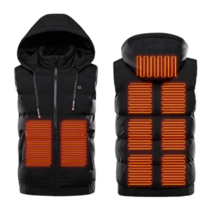 9 Zone Electric Heated Vest Hooded USB Heating Winter Warmer Jacket Coats Clothing Intelligent Constant Temperature M-7X