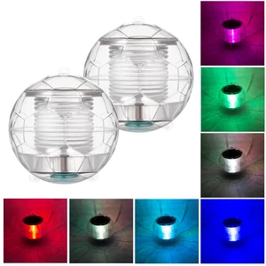 LED Summer Villa Swimming Pool Waterproof Solar Power Multi Color Changing Water Drift Lamp Floating Light Security Drop