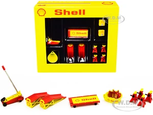 Shop Tool Set of 6 pieces "Shell Oil" 1/18 Diecast Replica by GMP