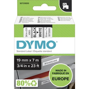páska do štítkovača  DYMO D1 45803  Farba pásky: biela Farba písma:čierna 19 mm 7 m