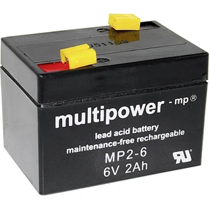 multipower MP2-6 A9620 olovený akumulátor 6 V 2 Ah olovený so skleneným rúnom (š x v x h) 75 x 53 x 51 mm plochý konekto