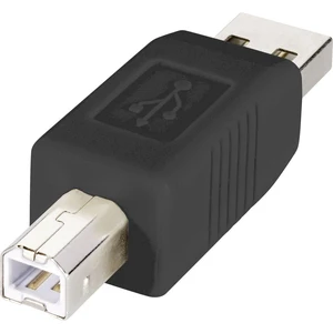 USB adaptér RENKFORCE 1x USB 2.0 zástrčka ⇔ 1x USB 2.0 zástrčka B, čierna, pozlátený