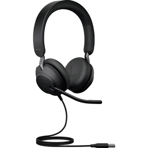 Jabra Evolve2 40, USB-A UC Stereo headset s USB káblový cez uši čierna