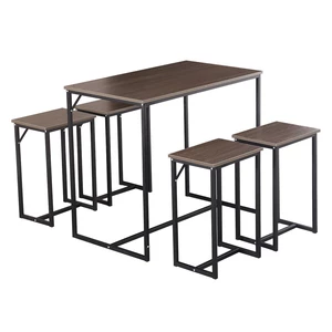 Snailhome 5 Piece Dining Table Set Counter Height Pub Table and 4 Stools Set for Small Space in The Dining Room or Kitch