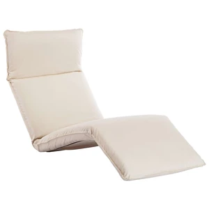 Foldable Sunlounger Oxford Fabric Cream White