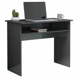 Desk High Gloss Gray 35.4"x19.7"x29.1" Engineered Wood