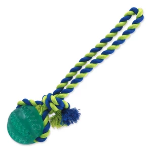 Házecí míček s provazem Dog Fantasy Dental Mint zelený 7x30cm