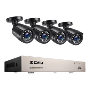 ZOSI C106 8CH Video DVR + 4PCS 2MP 1080P HD Coaxial Camera Set with Hard Drive Build-in 1T HDD Day/Night Home Video Surv