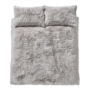 Svetlosivé mikroplyšové obliečky Catherine Lansfield Cuddly, 200 x 200 cm