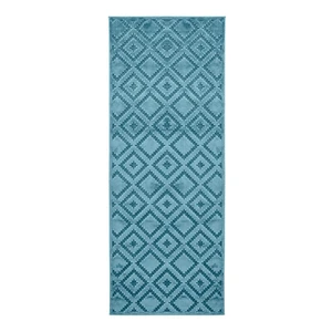 Modrý behúň z viskózy Mint Rugs Iris, 80 × 250 cm