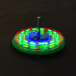 Desktop LED Rotating Gyro Kit Cover Flashing Lights DIY Fun Electronic Welding Product Kit
