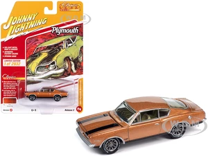 1969 Plymouth Barracuda Bronze Fire Metallic with Black Stripes "Classic Gold Collection" 2023 Release 2 Limited Edition to 2932 pieces Worldwide 1/6