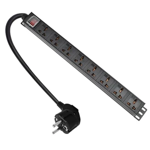 8 AC Output Universal Socket Power Distribution Unit UK Type for Rackmount Server Rack PDU 13A 3500W