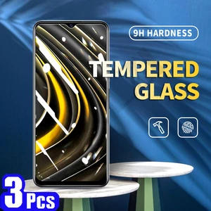 3/5Pcs full cover tempered glass for Xiaomi pocophone F1 POCO F2 X3 M2 M3 pro F3 GT X2 C3 phone screen protector protective film