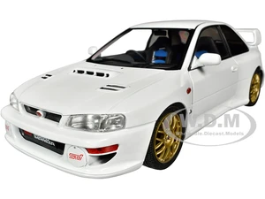 1998 Subaru Impreza 22B RHD (Right Hand Drive) Pure White with Gold Wheels 1/18 Diecast Model Car by Solido