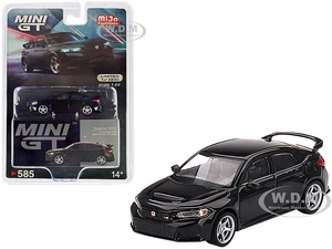 2023 Honda Civic Type R Crystal Black Pearl with Advan GT Wheels Limited Edition to 3240 pieces Worldwide 1/64 Diecast Model Car by True Scale Miniat