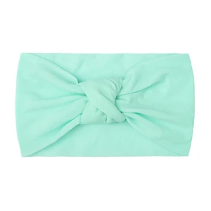Summer New Style Children's Headgear Baby Solid Color Nylon Knotted Broad-brimmed Headband Double-layer Knotted Headband