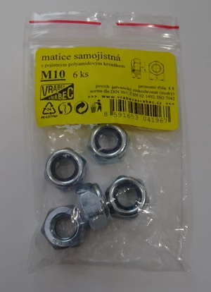 MDtools Matice 6hranné samojisticí DIN 985, pozinkované, různé rozměry Velikost: M5x0.8 mm