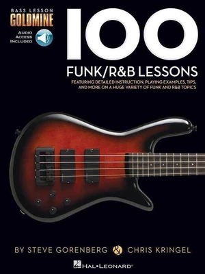 Hal Leonard 100 Funk/R&B Lessons Bass Music Book Partituras para bajo