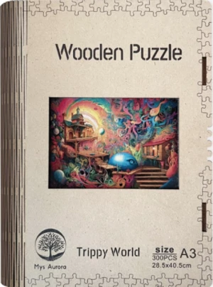 Dřevěné puzzle/Trippy world A3