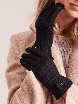 Women's black plaid gloves