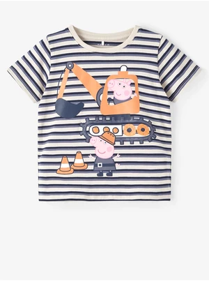 Cream-grey boys striped T-shirt name it Maikel - Boys