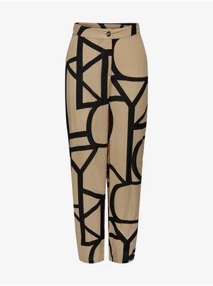 Beige Ladies Patterned Trousers ONLY Ava - Women