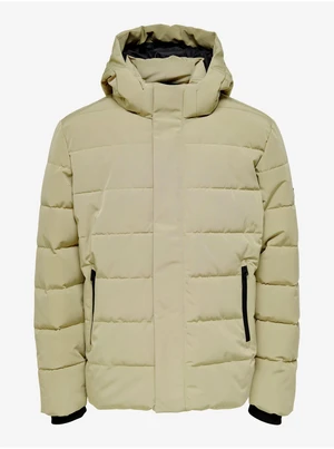 Cream Winter Jacket ONLY & SONS Cayson - Men