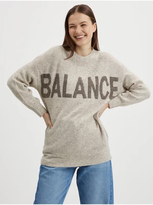 Light Grey Ribbed Oversize Sweater Noisy May Balance - Women
