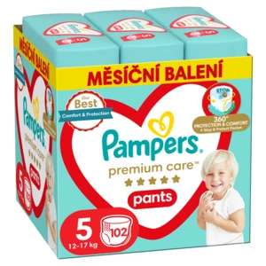 Pampers Premium Care Pants Plenkové kalhotky vel. 5, 12-17 kg, 102 ks