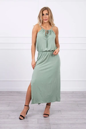 Boho dress with dark mint shell