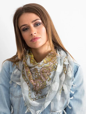 Patterned grey scarf