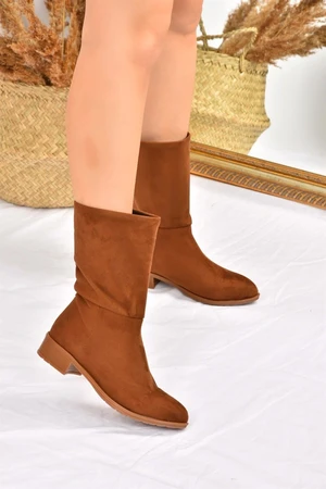 Fox Shoes Women's Leatherette Suede Flat Sole Daily Boots