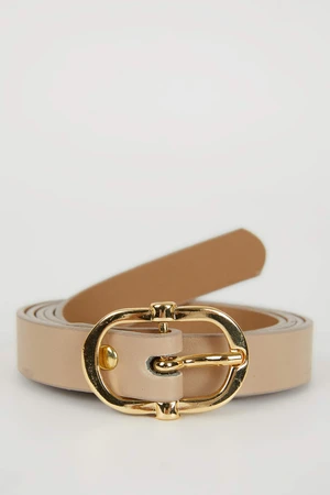 DEFACTO Woman Oval Buckle Faux Leather Classic Belt