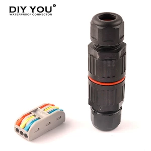 IP68 Electrical Waterproof Connector Wire Cable 2/3/5 Pin Outdoor Plug Straight Quick Push in Terminal block Conductor Connector