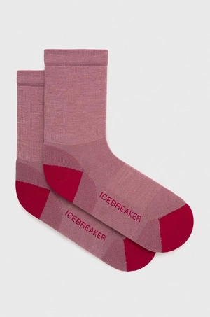Ponožky Icebreaker Lifestyle Light dámske, ružová farba