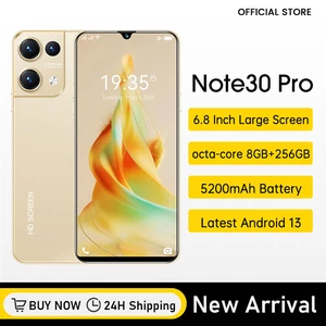 Global version Note30 Pro Cell phone original 2023 smartphone mobile phones android13 6.8inch RAM 8GB ROM 128GB 256GB telephone