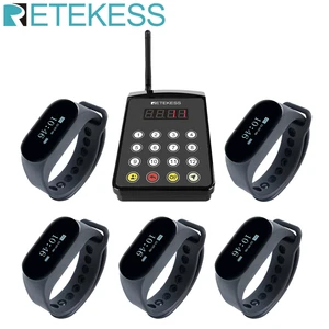 RETEKESS TD154 kitchen Paging Waiter System Wireless Restaurant Pager 5 Waterproof Watch Receiver+1Transmitter For Coffee Clinic