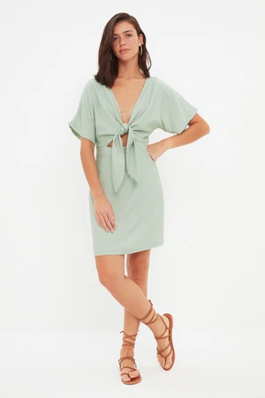 Trendyol Mint Cut Out Detailed Woven Woven Dress